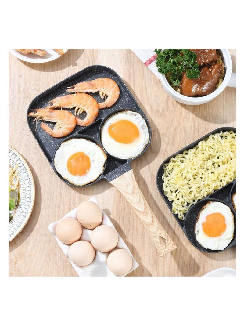 إي سي في في ECVV Egg Frying Pan, 3-in-1 Nonstick Pan Divided Breakfast Pans with Heat Resistant Handle | Egg Omelette Pan for Pancake Fried Egg Cooker for Gas Stove & Induction Cooker  - Image 5