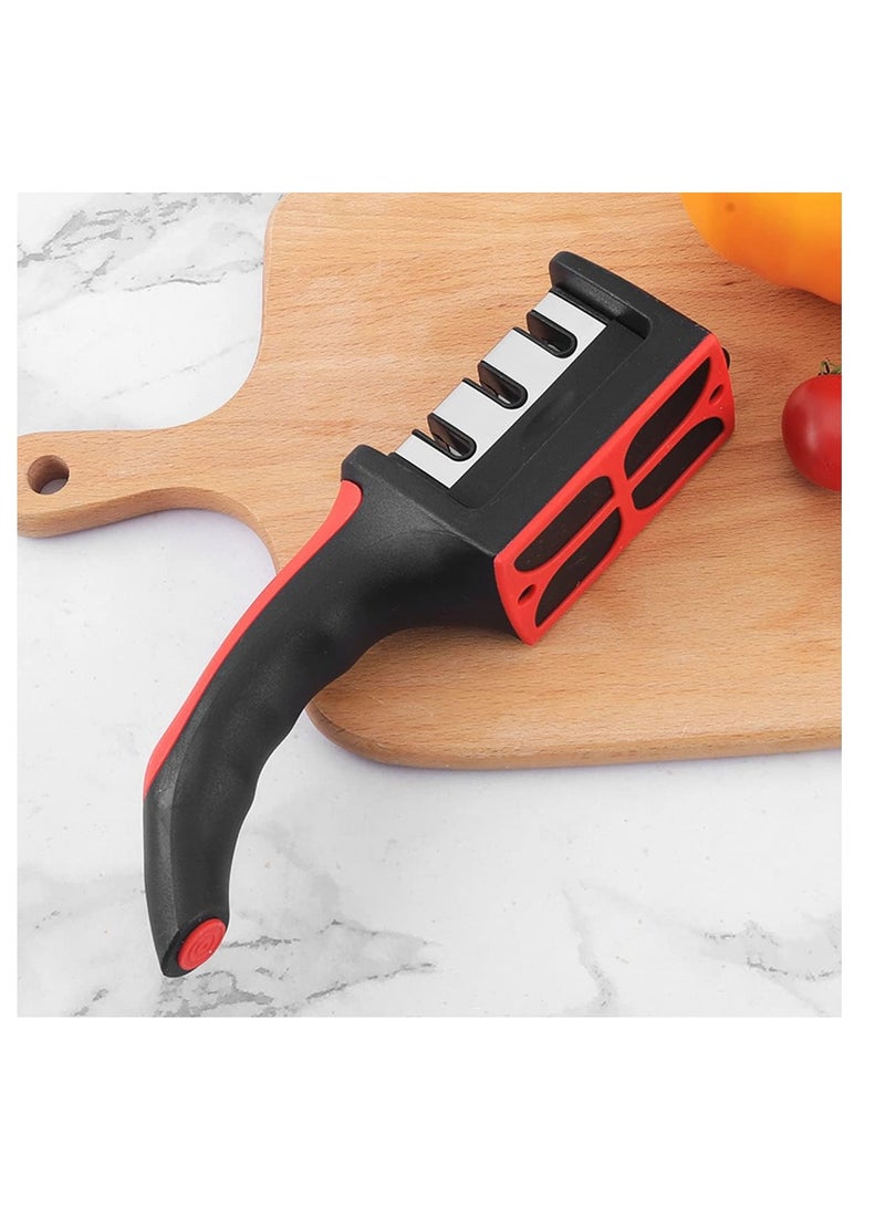 ECVV 3 in 1 Knife Sharpener with 3 Stages, Handheld Knife Sharpener Helps Repair, Restore, Polish Blades, Including Straight, Serrated Blades and Scissors - Image 4