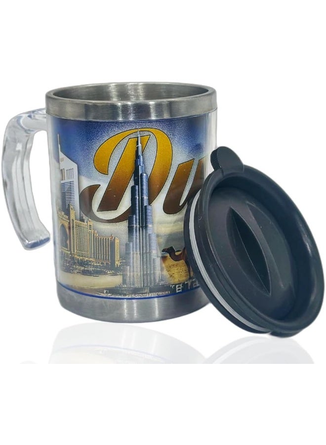 ECVV Stainless Steel Travel Mug | Double Wall Travel Mug Portable With Comfortable High Grip Handle, & Highgrade Stainless Steel Inner, Hot & Cool, Leakresistant Lid | Suitable for hot or cold drinks - Image 3