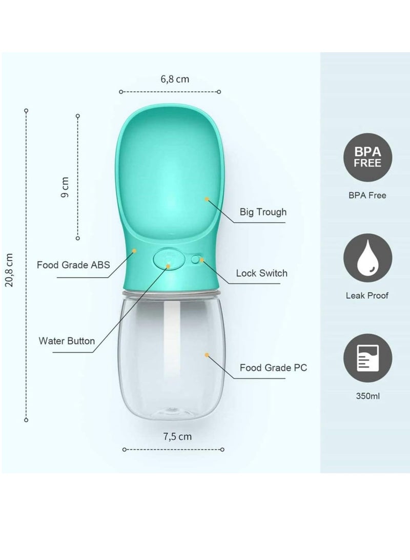 إي سي في في Dog Water Bottle Leak Proof Portable Water Dispenser for Puppy Pets Outdoor Walking Hiking, Travel Bottle 12 OZ (350ML), Green - Image 3