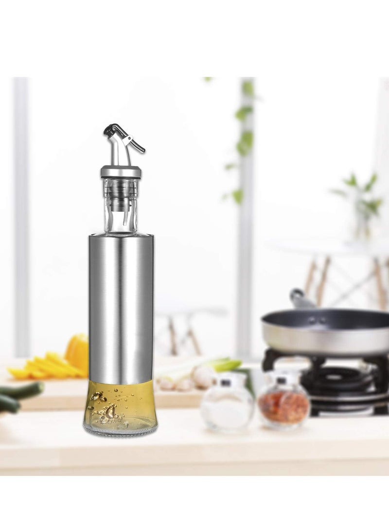 إي سي في في Showay Olive Oil Dispenser Glass And Stainless Steel Bottle Drizzler Vinegar And Oil Cruet With Pourer Drip-Free Spout For Kitchen 300ml / 10Oz - Image 3