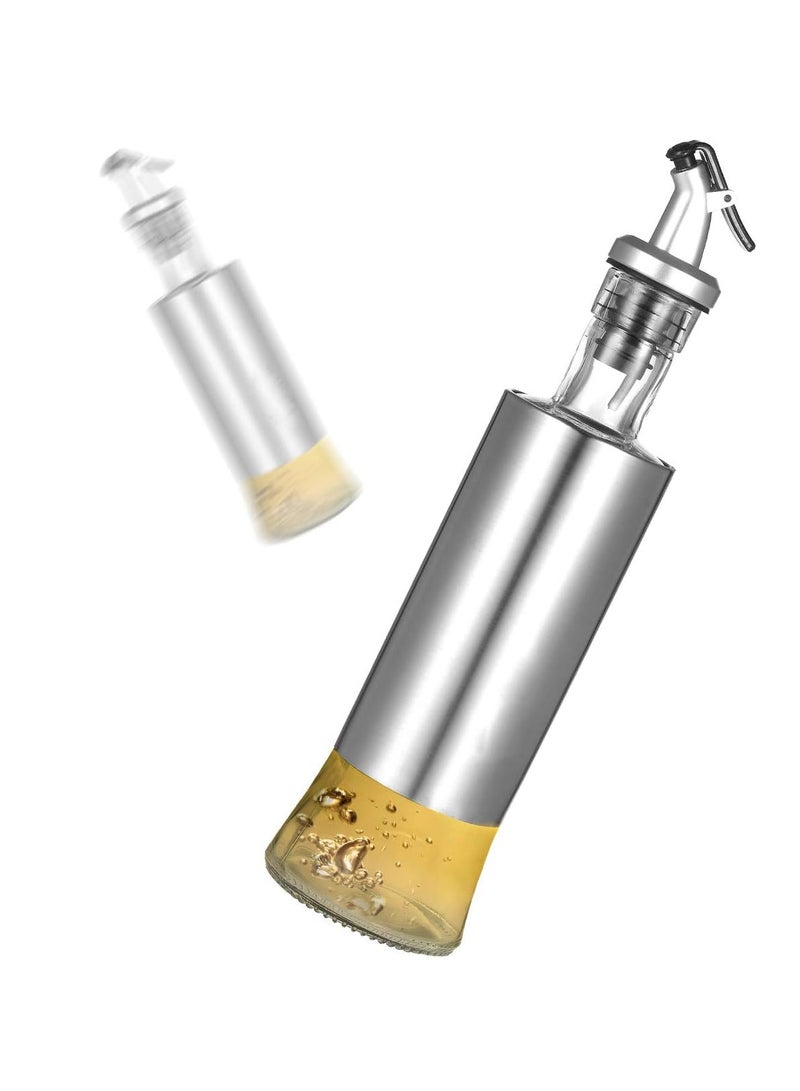 إي سي في في Showay Olive Oil Dispenser Glass And Stainless Steel Bottle Drizzler Vinegar And Oil Cruet With Pourer Drip-Free Spout For Kitchen 300ml / 10Oz - Image 5