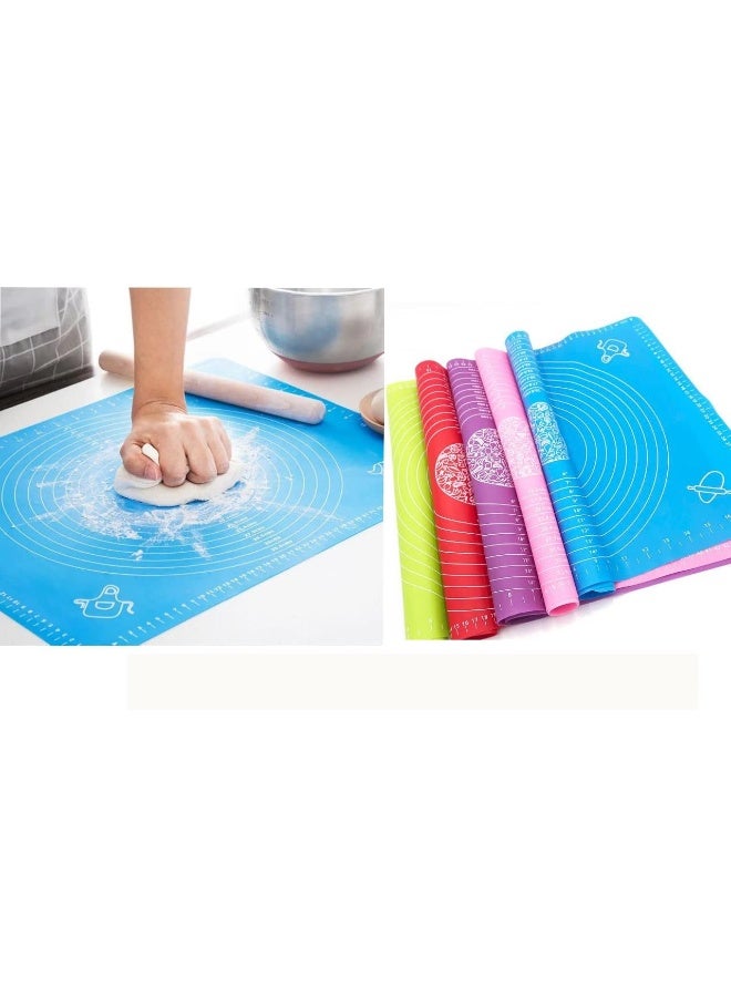 إي سي في في Silicone Baking Mat For Pastry Rolling With Measurements, Liner Heat Resistance Table Placemat Pad Pastry Board, Reusable Non-Stick Silicone Baking Mat ASSORTED  - Image 1