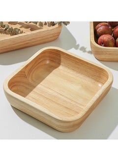 ECVV Bamboo Salad Bowl, Square Thickened Dining Bowl Heat‑Insulation Drop Resistant Rice Salad Bowl Tableware for Kitchen Restaurant Brown  - Image 1
