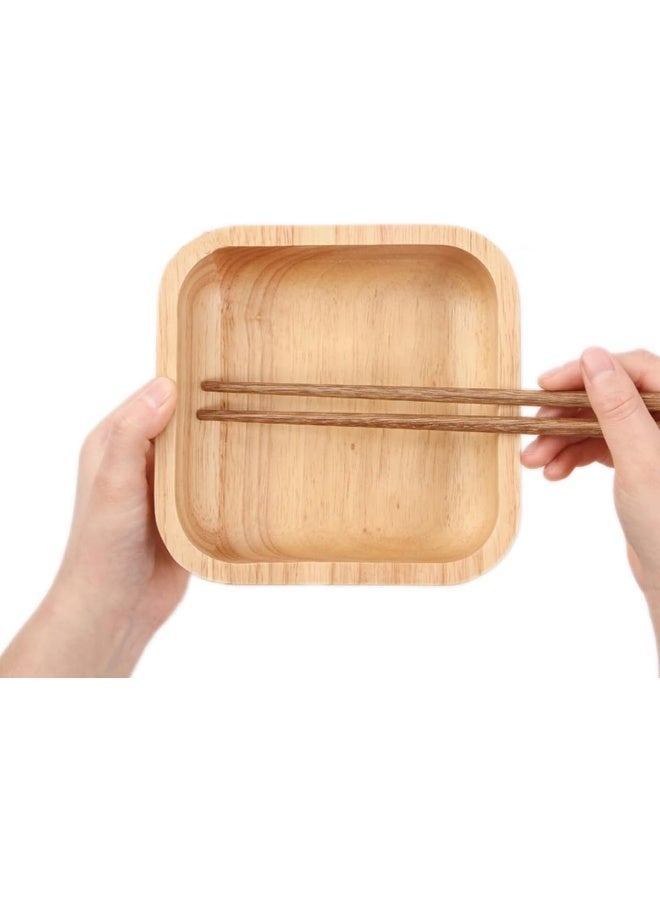 إي سي في في Bamboo Salad Bowl, Square Thickened Dining Bowl Heat‑Insulation Drop Resistant Rice Salad Bowl Tableware for Kitchen Restaurant Brown  - Image 2
