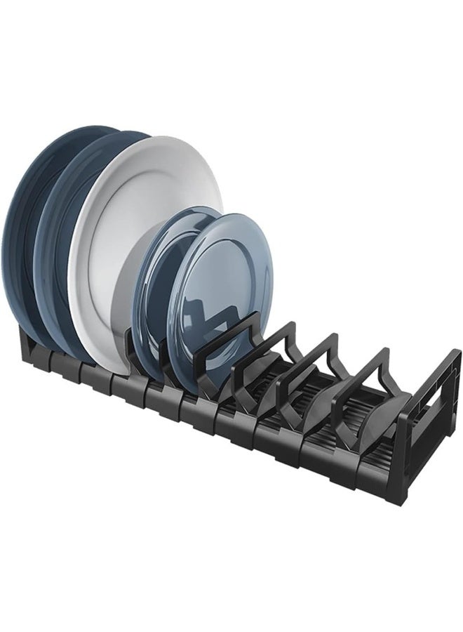 ECVV Alumium Dish Rack, Kitchen Small Bowl Drainer, Cabinet Storage Shelves, Plate Dish Bowl Rack Space Multifunction Kitchen Organizers Black - Image 1