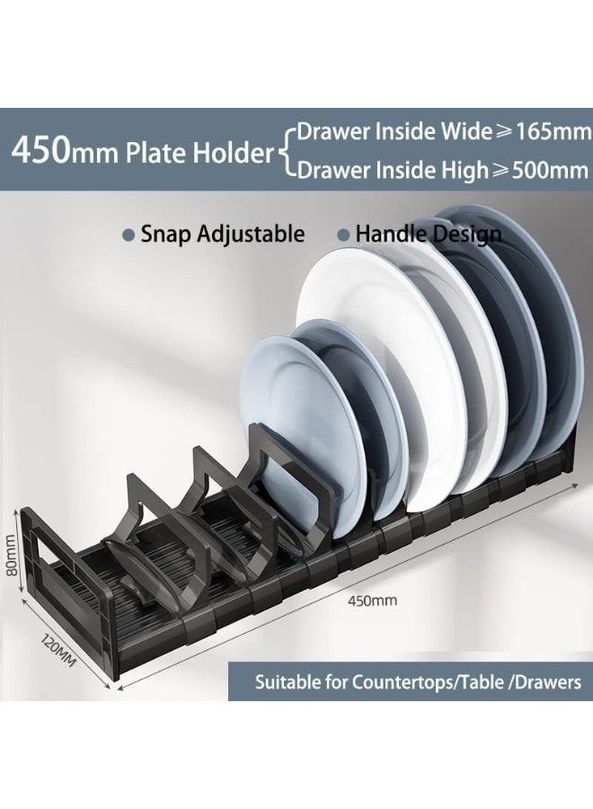 ECVV Alumium Dish Rack, Kitchen Small Bowl Drainer, Cabinet Storage Shelves, Plate Dish Bowl Rack Space Multifunction Kitchen Organizers Black - Image 3