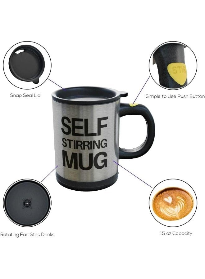 ECVV Self Stirring Mug- Reusable Auto Mixing Cup with Travel Lid for Protein Mix, Chocolate Milk, Hot Cocoa Green  - Image 3