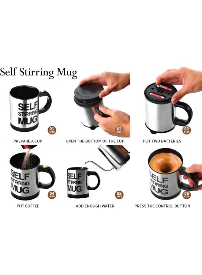 ECVV Self Stirring Mug- Reusable Auto Mixing Cup with Travel Lid for Protein Mix, Chocolate Milk, Hot Cocoa Green  - Image 4