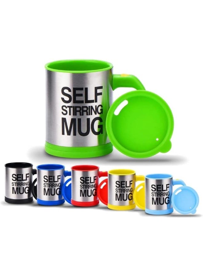 ECVV Self Stirring Mug- Reusable Auto Mixing Cup with Travel Lid for Protein Mix, Chocolate Milk, Hot Cocoa Green  - Image 2