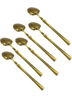 ECVV Gold Dinner Spoon of 6 Pieces, Stainless Steel Titanium Plating Shiny Gold Soup Spoons, Golden Soup Spoon Table Spoon Set Sturdy Easy To Clean, Dishwasher Safe Gold  - Image 4