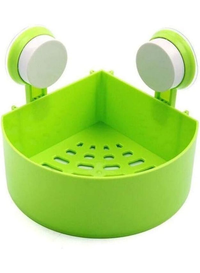ECVV Plastic Bathroom Corner Caddy with Suction Cup - Random Color - Image 1