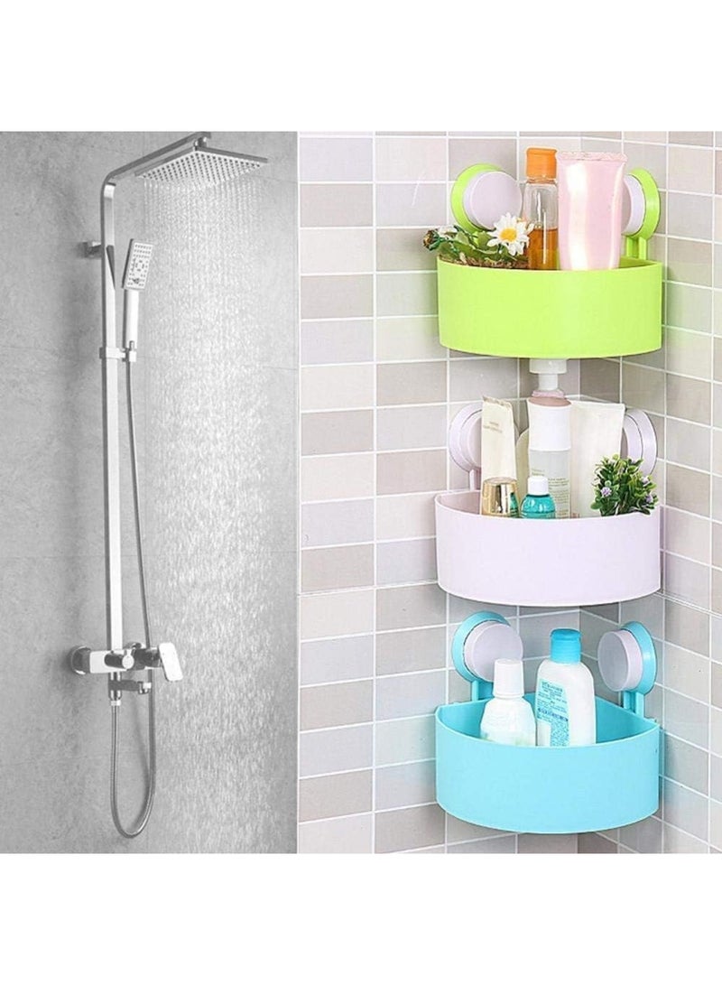 ECVV Plastic Bathroom Corner Caddy with Suction Cup - Random Color - Image 4