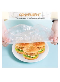 ECVV ECVV 200 Pieces Fresh Keeping Bags Plastic Food Storage Covers,Elastic Sealing Bowl Lids,Adjustable Wrap Bowl Covers for Family Kitchen Outdoor Picnic  - Image 2