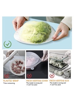ECVV ECVV 200 Pieces Fresh Keeping Bags Plastic Food Storage Covers,Elastic Sealing Bowl Lids,Adjustable Wrap Bowl Covers for Family Kitchen Outdoor Picnic  - Image 4