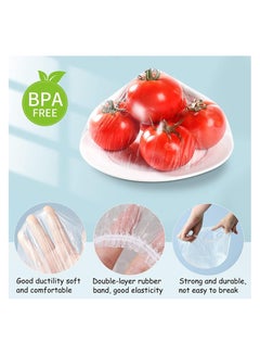 ECVV ECVV 200 Pieces Fresh Keeping Bags Plastic Food Storage Covers,Elastic Sealing Bowl Lids,Adjustable Wrap Bowl Covers for Family Kitchen Outdoor Picnic  - Image 5