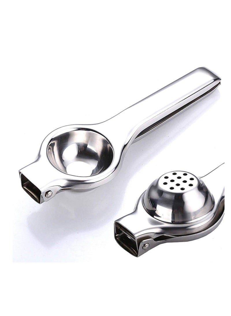 ECVV Lemon Squeezer, Stainless Steel lemon Squeezer Hand Manual with Squeezer Bowl and Food Grade Silicone Handles, Premium Quality Lime Lemon Squeezer, Manual Citrus Press Juicer - Image 1