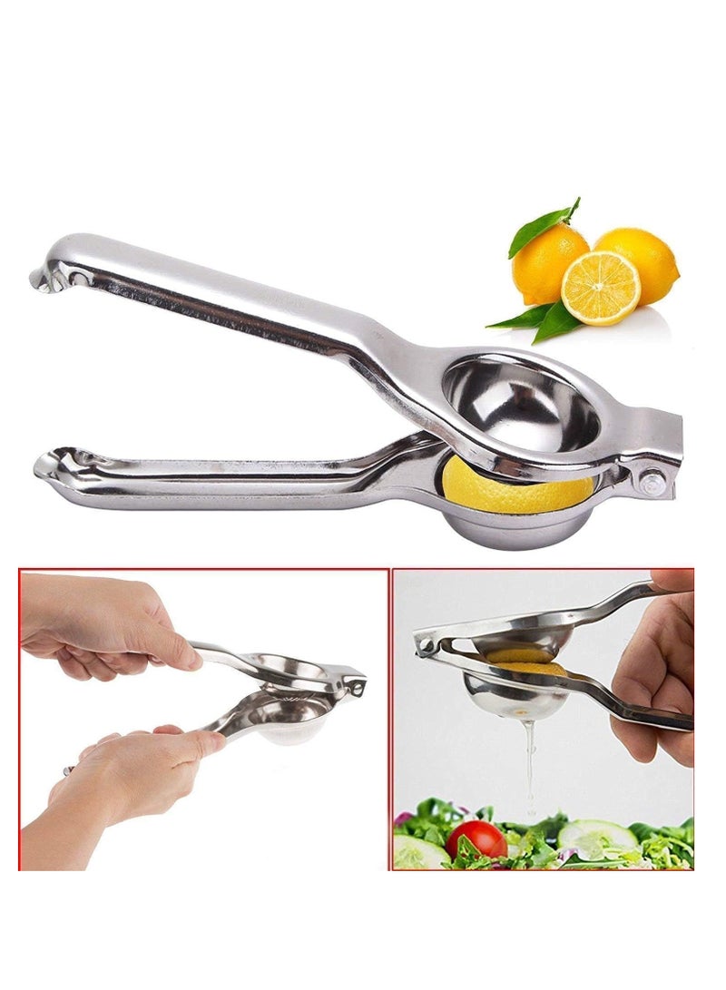 ECVV Lemon Squeezer, Stainless Steel lemon Squeezer Hand Manual with Squeezer Bowl and Food Grade Silicone Handles, Premium Quality Lime Lemon Squeezer, Manual Citrus Press Juicer - Image 3