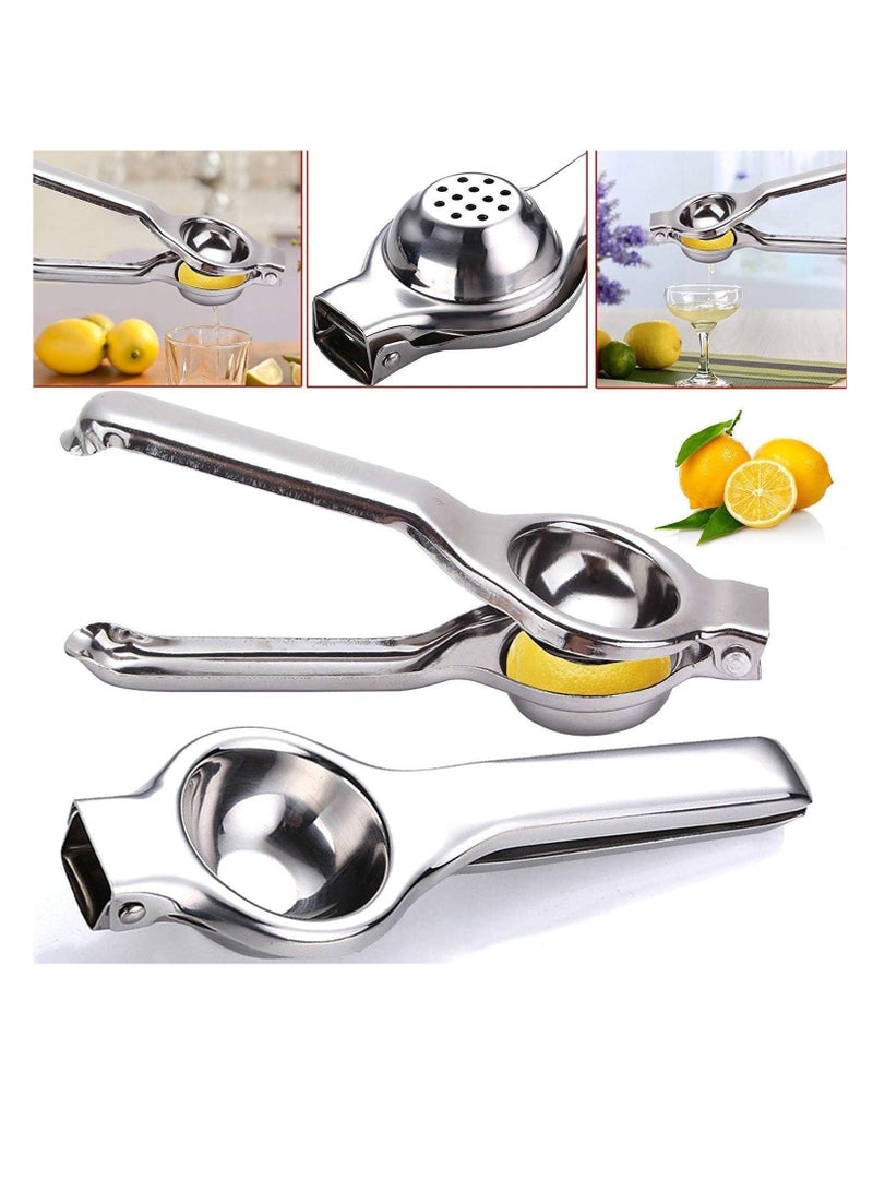 ECVV Lemon Squeezer, Stainless Steel lemon Squeezer Hand Manual with Squeezer Bowl and Food Grade Silicone Handles, Premium Quality Lime Lemon Squeezer, Manual Citrus Press Juicer - Image 4