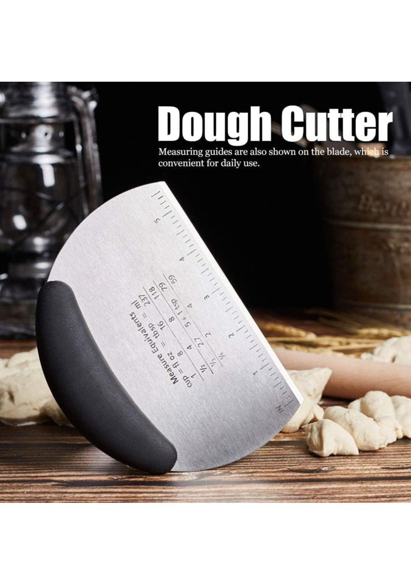 إي سي في في Dough Pastry Bench Cutter Scraper | Stainless Steel Pizza Cutter for Kitchen | Baking Dishwasher Safe | Anti-Wear Laser-Engraved Measuring Scale  - Image 5