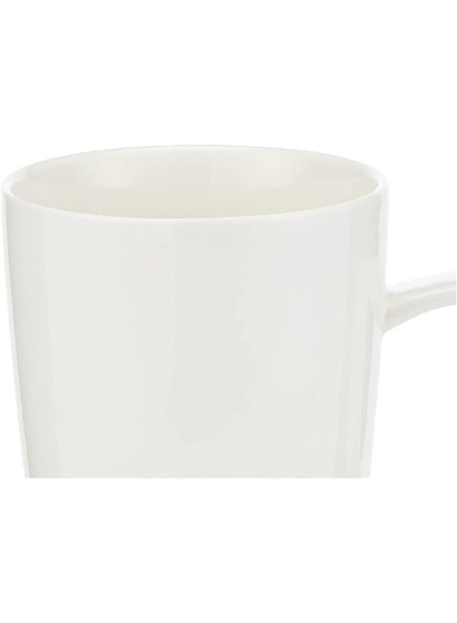 إي سي في في ECVV 4-Piece Mug Set - 380ml White Ceramic Mugs, Perfect for Coffee, Tea, and Beverages, Elegant Design, Durable and Ideal for Everyday Use White  - Image 2