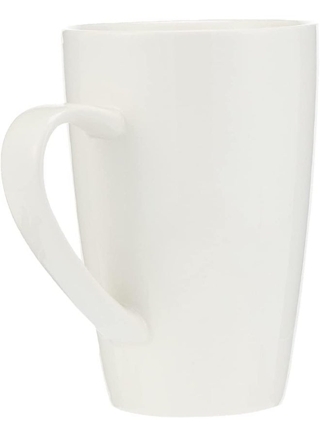 إي سي في في ECVV 4-Piece Mug Set - 380ml White Ceramic Mugs, Perfect for Coffee, Tea, and Beverages, Elegant Design, Durable and Ideal for Everyday Use White  - Image 3