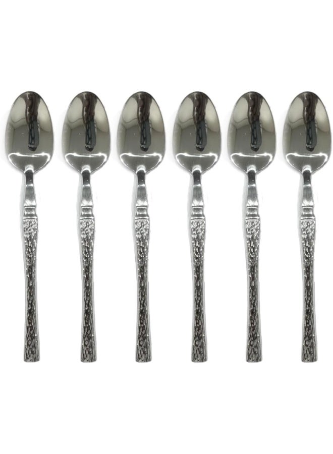 ECVV 6pcs, Stainless Steel Tea Spoons | Coffee Spoons findTop Heavy-duty Spoons Cutlery Set Silver - Image 4