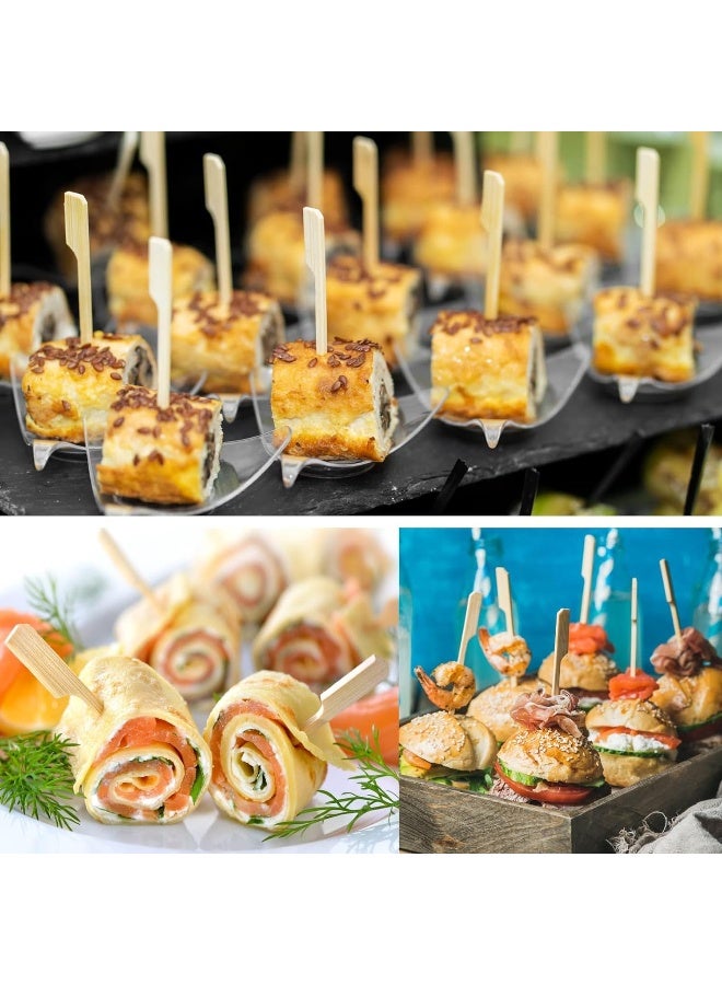 إي سي في في Bamboo Sticks for Cocktail, 100 Pieces Shish Kabab Skewers Sticks Wide Flat Paddle Wooden Skewers, Barbeque, Grilling, Appetizers, Food Picks, Cocktail Picks for Party Bamboo - Image 5