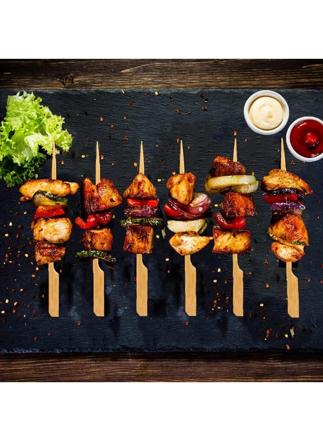 إي سي في في Bamboo Sticks for Cocktail, 100 Pieces Shish Kabab Skewers Sticks Wide Flat Paddle Wooden Skewers, Barbeque, Grilling, Appetizers, Food Picks, Cocktail Picks for Party Bamboo - Image 4