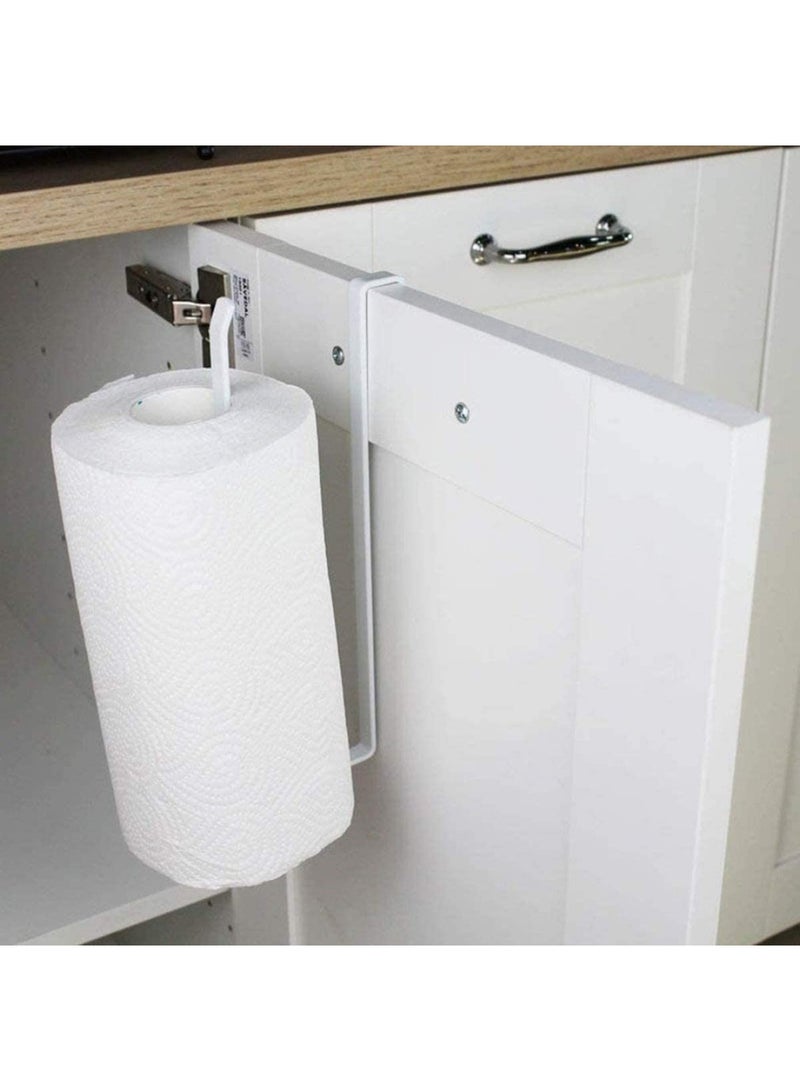 ECVV - ECVV Kitchen Roll Holder Dispenser Under Cabinet Roll Paper Towel Holder Storage Rack Shelf White - Image 1