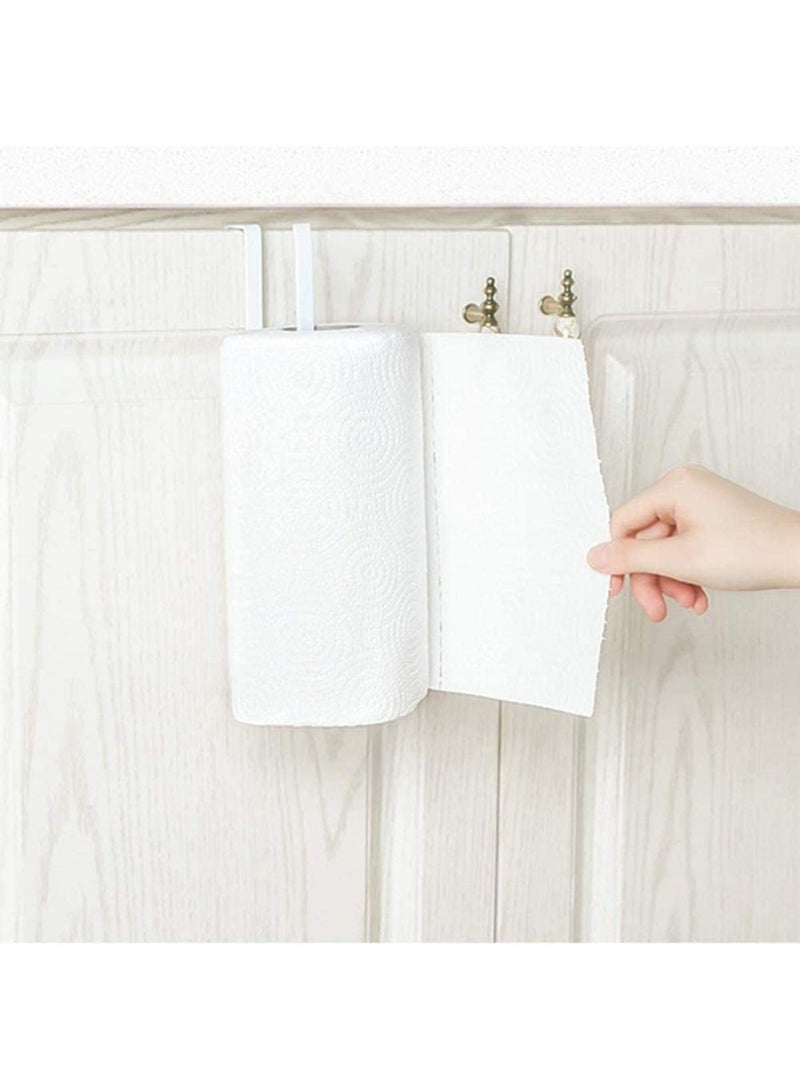 ECVV - ECVV Kitchen Roll Holder Dispenser Under Cabinet Roll Paper Towel Holder Storage Rack Shelf White - Image 1