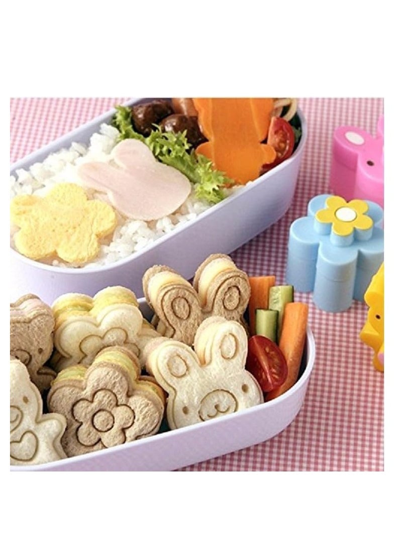 إي سي في في 3CPS Cute Mini Sandwich Cutters Shapes Set for Kids Plastic Bento Sandwich Cutters Molds, multicolor, SSZ284  - Image 2