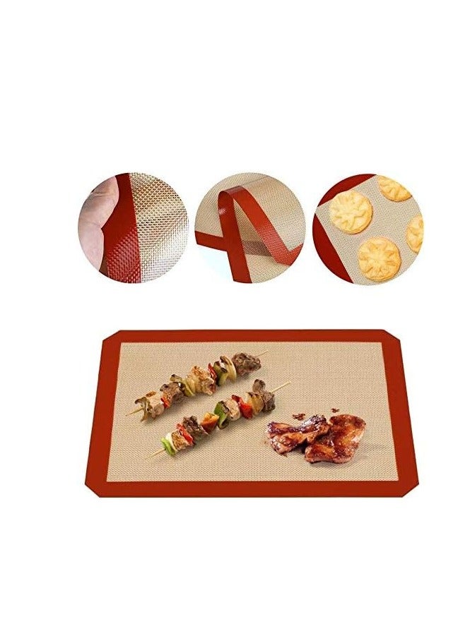 إي سي في في 2 Pack Silicone Baking Mat, Non-Stick Heat Resistant Premium Silicone Baking Mat for Cookies, Pizzas, Pretzels and More (16.5 inch x 11.6 inch)  - Image 4