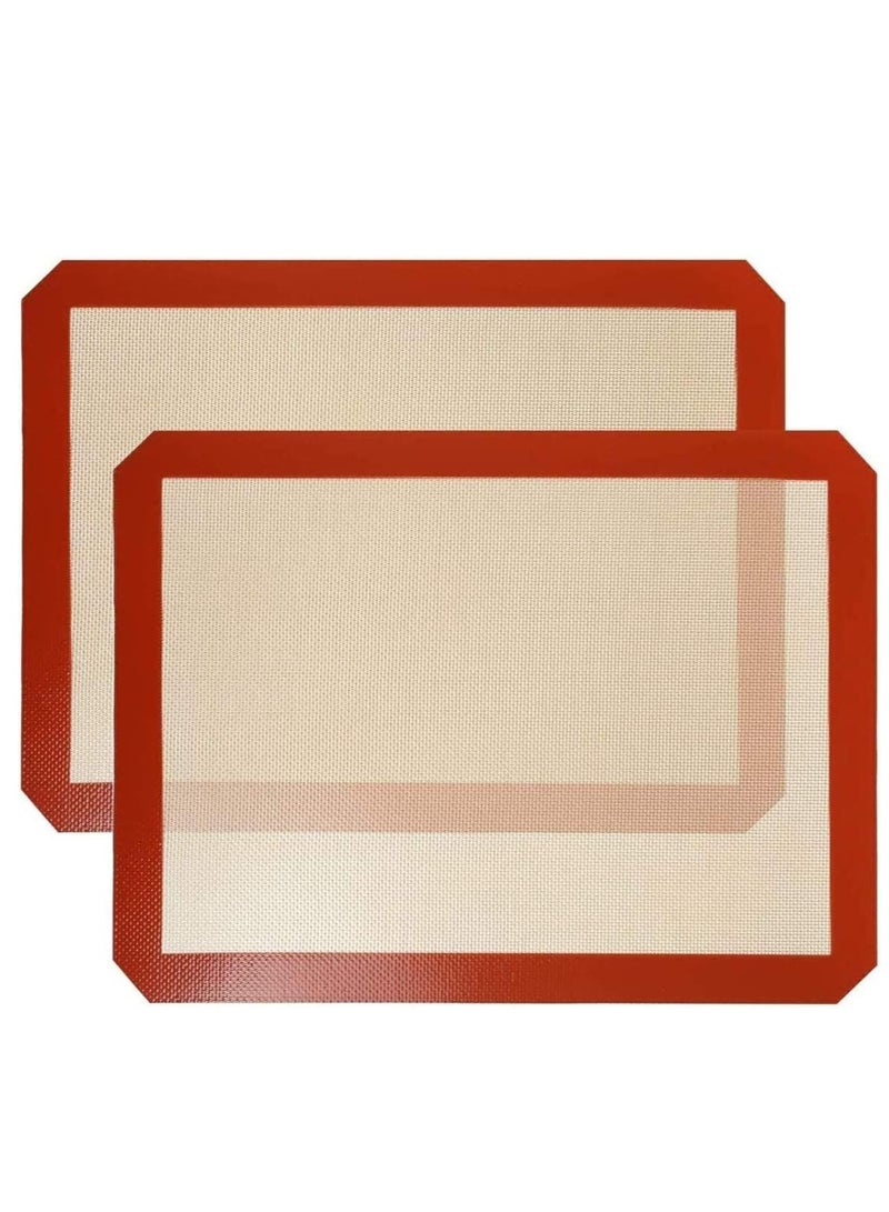 إي سي في في 2 Pack Silicone Baking Mat, Non-Stick Heat Resistant Premium Silicone Baking Mat for Cookies, Pizzas, Pretzels and More (16.5 inch x 11.6 inch)  - Image 1