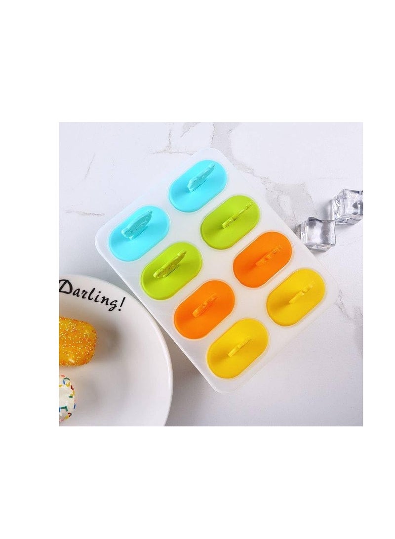 إي سي في في Popsicle Molds Ice Moulds, Ice Lollipop Popsicle Moulds, 8 Ice Moulds Set, Popsicle Moulds with Sticks and Drip Guard, Popsicle Mold Reusable Easy Release Ice Pop Maker  - Image 2