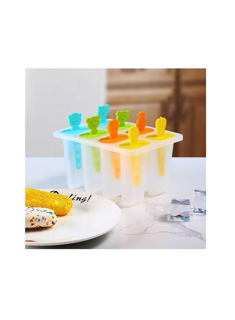 إي سي في في Popsicle Molds Ice Moulds, Ice Lollipop Popsicle Moulds, 8 Ice Moulds Set, Popsicle Moulds with Sticks and Drip Guard, Popsicle Mold Reusable Easy Release Ice Pop Maker  - Image 3