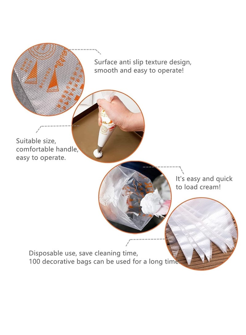 إي سي في في ECVV 100Pcs Ice Fountain Soft Candy Cake Decoration Tools Baking Decoration Bag Disposable Pipe Bag, White, Medium 32 X 20 Cm  - Image 4