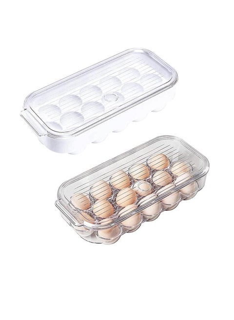 Home Egg Container For Refrigerator 16 Egg Container With Lid & Handle, Egg Holder For Refrigerator, Egg Storage & Egg Tray Clear 5x3x12cm