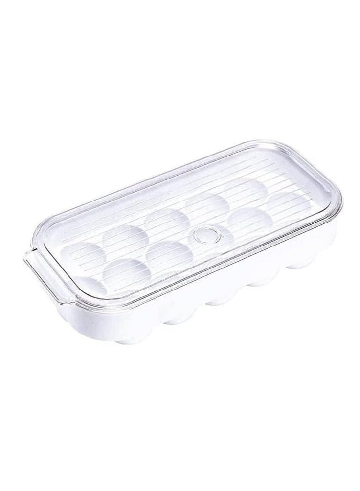 ECVV - Home Egg Container For Refrigerator 16 Egg Container With Lid & Handle, Egg Holder For Refrigerator, Egg Storage & Egg Tray Clear 5x3x12cm - Image 1
