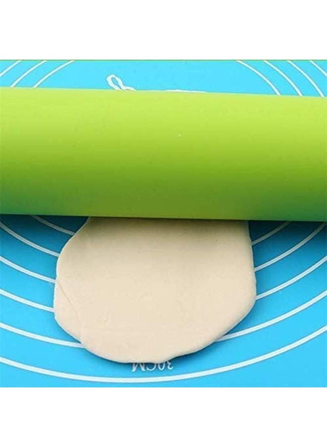 ECVV Silicone Non Stick Rolling Pin Wooden Handle Flour Dough Pastry Roller Baking Tools, Rolling Pins - Image 5
