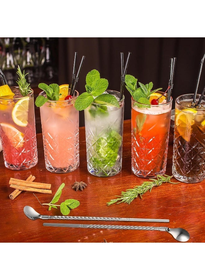 ECVV Stainless Steel Spoon Straws, Reusable Metal Long Handle Drinking Straws Spoon for Milkshake Drinks Cocktail Gold - Image 5