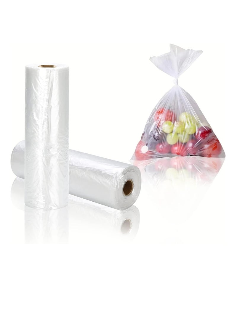 إي سي في في ECVV 240 Pieces Clear Plastic bags on Roll for Fruit, Vegetables, Small Bins, Grocery, Storage, 40 Bags Per Roll (30x40cm/ 6Roll)  - Image 1