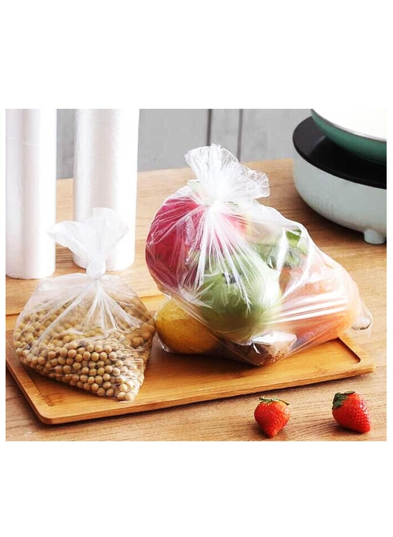 إي سي في في ECVV 240 Pieces Clear Plastic bags on Roll for Fruit, Vegetables, Small Bins, Grocery, Storage, 40 Bags Per Roll (30x40cm/ 6Roll)  - Image 2