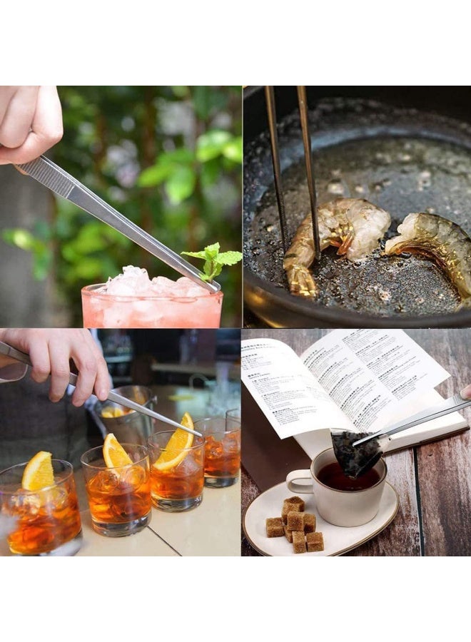 ECVV 3 Packs Kitchen Cooking Tweezers 12 Inches, Stainless Steel Tweezer Tongs for BBQ/Cooking/Sea food, Extra-Long Food Tongs with Precision Serrated Tips Silver - Image 5