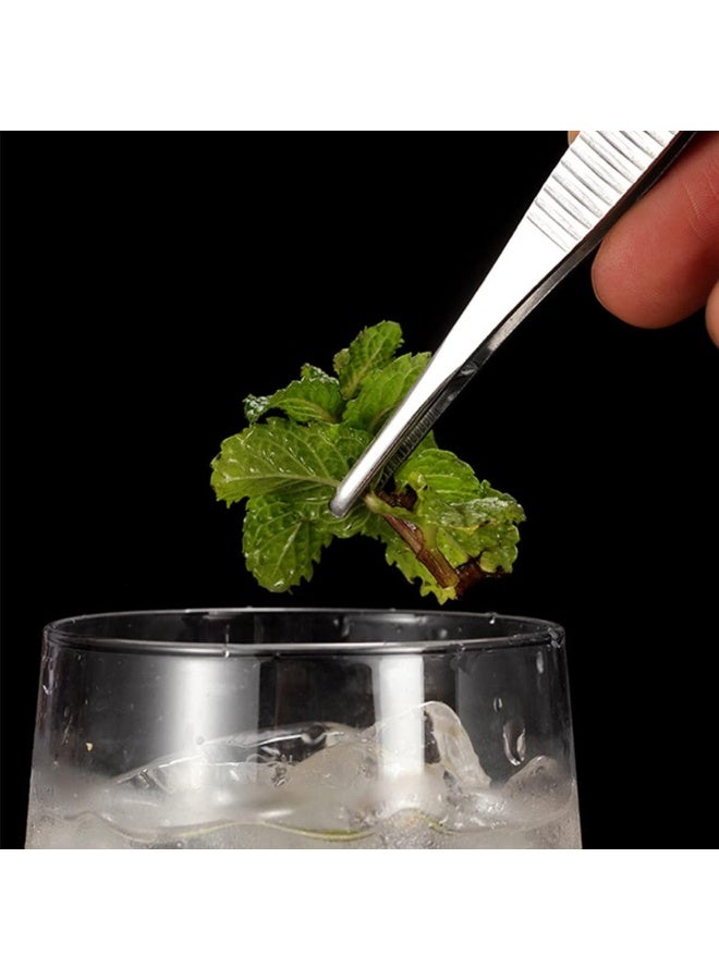 ECVV 3 Packs Kitchen Cooking Tweezers 12 Inches, Stainless Steel Tweezer Tongs for BBQ/Cooking/Sea food, Extra-Long Food Tongs with Precision Serrated Tips Silver - Image 4