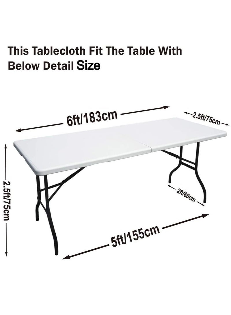 إي سي في في Spandex Tablecloths For 6 Ft Home Rectangular Table Fitted Stretch Table Cover Polyester Tablecover Lash Bed Cover Table Toppers Massage Table Cover White  - Image 3