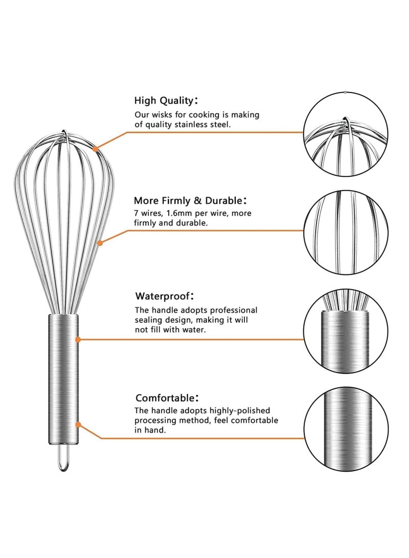 ECVV Stainless Steel Balloon Whisk Egg Frother, Milk Beater, Kitchen Utensil  - Image 2
