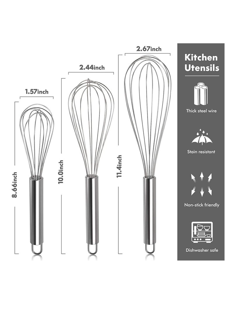 ECVV Stainless Steel Balloon Whisk Egg Frother, Milk Beater, Kitchen Utensil  - Image 4