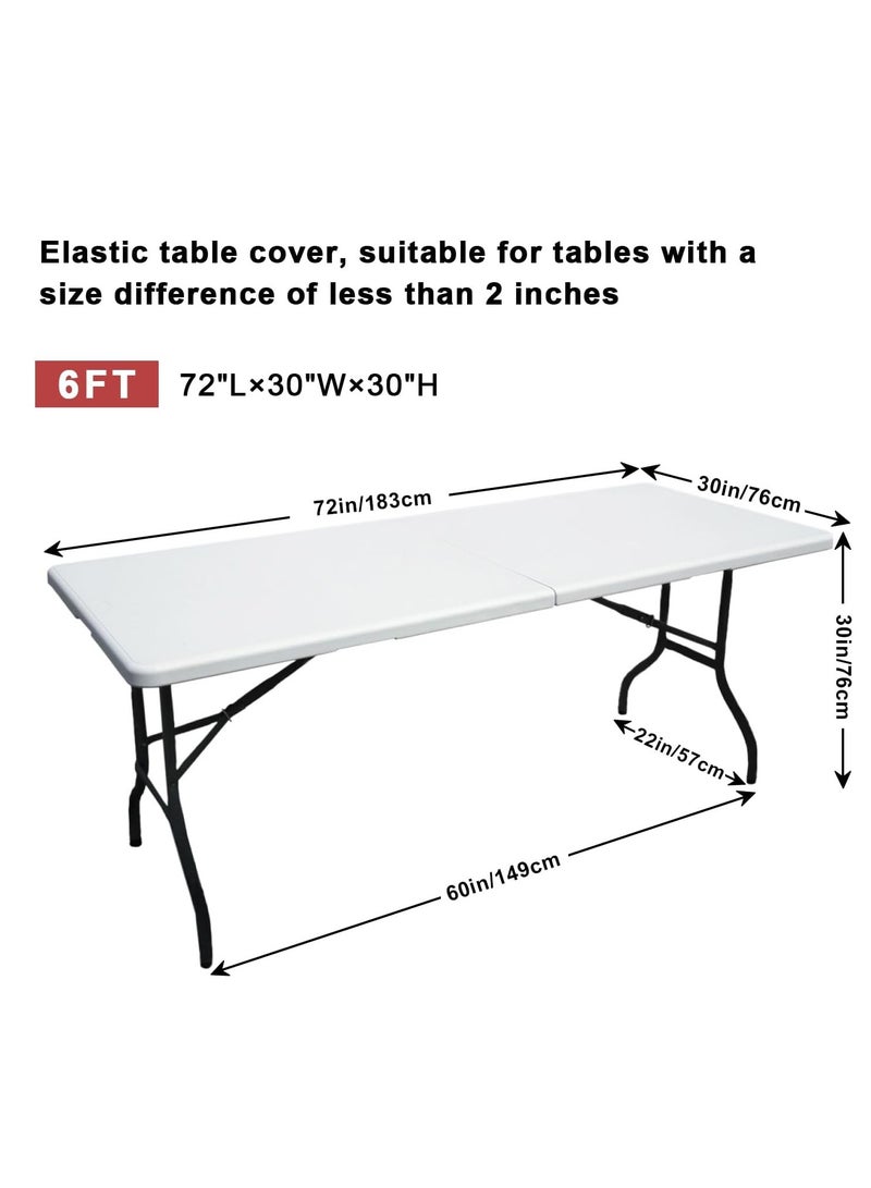 إي سي في في Spandex Table Cover 6 ft. Fitted 30+ Colors Polyester Tablecloth Stretch Spandex Table Cover-Table Toppers (Black) Black  - Image 4