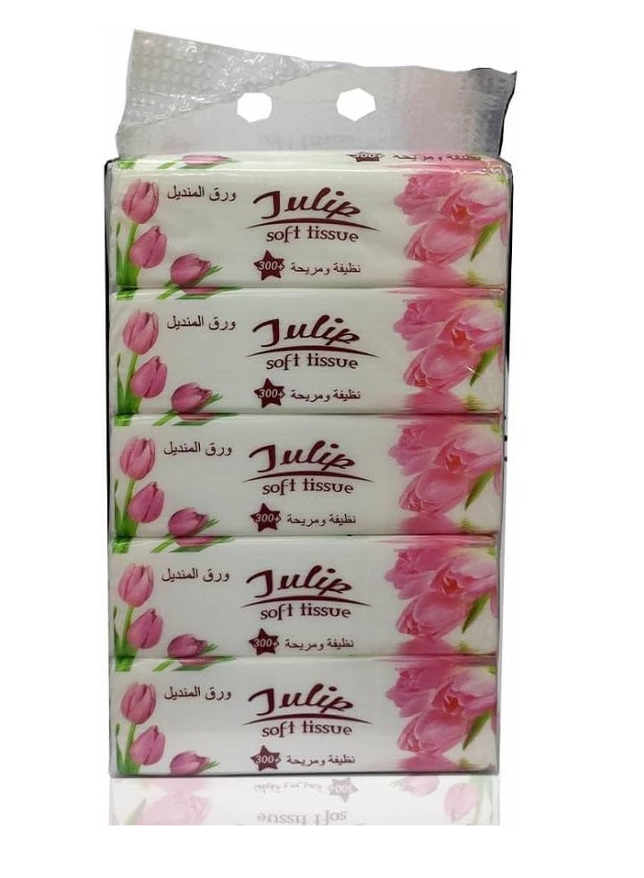 ECVV ECVV 5 Bags of 3 Ply Soft Tissue, White Facial Tissue Paper 18 x 18cm 300+ Sheets, Soft Toilet Paper Tissue, Sustainable,Septic-Safe, Toilet Paper - Image 2